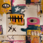 Abstract Wallpaper Geometric Blocks Mixed Media Texture Decorative Mural design