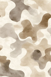 Abstract Camouflage Wallpaper Neutral Beige Removable Organic Blobs Wall Double Roll design