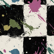 Dark Abstract Wallpaper Paint Splatter Geometric Blocks Decorative Mural design