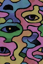 Stained Glass Wallpaper Mosaic Removable Eye Motif Wall Double Roll design