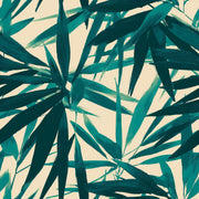 Tropical Leaves Wallpaper Bamboo Foliage Removable Teal Wall Double Roll design