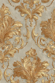 Ornate Damask Wallpaper Baroque Scrollwork Removable Acanthus Leaves Wall Double Roll design