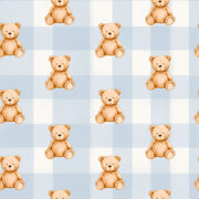 Paper Texture Wallpaper Cute Teddy Bears Removable Gingham Wall Double Roll design