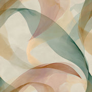 Translucent Ribbons Wallpaper Soft Curves Pastel Neutrals Decorative Mural design