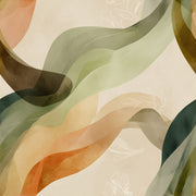 Abstract Waves Wallpaper Sage Green Earth Tones Removable Wall Decor design
