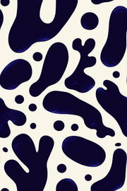 Abstract Wallpaper Dark Navy Organic Blobs Removable Wall Decor design