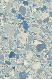 Terrazzo Wallpaper Blue Stone Chips Removable Marble Veining Wall Double Roll design