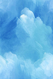 Abstract Watercolor Wallpaper Blue Ombre Painterly Brushstrokes Removable Wall Decor design
