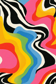 Zebra Stripes Wallpaper Wavy Lines Pop Art Decorative Mural design