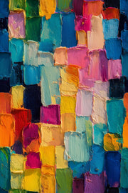 Abstract Wallpaper Geometric Blocks Impasto Texture Decorative Mural design
