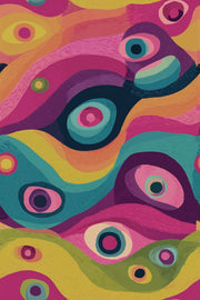 Abstract Wallpaper Wavy Bands Concentric Circles Decorative Mural design