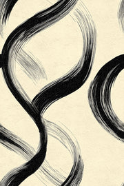 Black Brushstroke Wallpaper Looping Rings Removable Modern Minimalist Wall Double Roll design