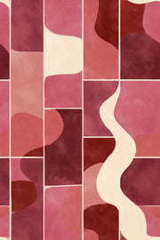 Abstract Wallpaper Geometric Removable Pink Wall Double Roll design