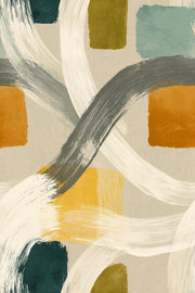 Abstract Wallpaper Brushstrokes Geometric Blocks Decorative Mural design