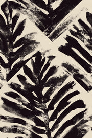 Abstract Wallpaper Black Brushstrokes Cream Background Removable Wall Decor design