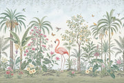 Tropical Garden Wallpaper Flamingo Hummingbirds Wall Mural design