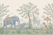 Tropical Safari Wallpaper Jungle Animals Removable Botanical Mural Wall Decor design