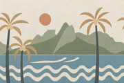 Island Landscape Wallpaper Tropical Coastal Wall Mural design