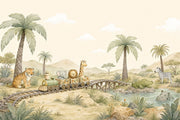 Safari Wallpaper Watercolor Nursery Wall Mural design