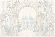 Classical Garden Wallpaper Arched Architecture Fountain Wall Mural design