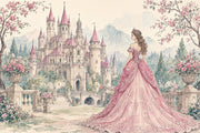 Muted Green Wallpaper Fairytale Princess Wall Mural design