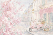 Pink Cherry Wallpaper Muted Green Removable Paris Wall Decor design