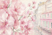 Pink Cherry Wallpaper Muted Green Removable Wall Decor design