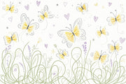 White Background Wallpaper Pastel Removable Doodle Wall Decor design