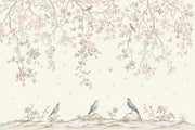 Pink Cherry Wallpaper Blossom Bird Wall Mural design