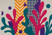 Abstract Wallpaper Geometric Botanical Shapes Removable Wall Decor design