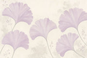 Ginkgo Wallpaper Lavender Cream Wall Mural design