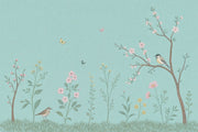 Chinoiserie Inspired Wallpaper Botanical Garden Wall Mural design