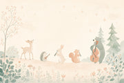 Whimsical Forest Wallpaper Muted Green Wallpaper Wall Mural design