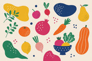 Fruit Wallpaper Vegetables Botanical Removable Wall Decor design