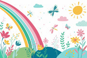 Rainbow Wallpaper Floral Garden Removable Wall Decor design