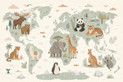 World Map Wallpaper Global Map Kids Map Wall Mural design