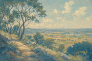 Scenic Landscape Wallpaper Valley View Winding Path Removable Wall Decor design