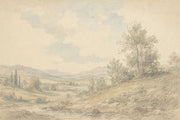 Vintage Landscape Wallpaper Countryside Rolling Hills Wall Mural design