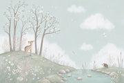 Woodland Wallpaper Deer Pond Wall Mural design