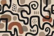 Black Linework Wallpaper Abstract Bohemian Removable Wall Decor design