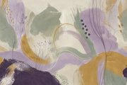 Abstract Botanical Wallpaper Painterly Pastel Wall Mural design