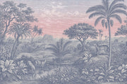 Tropical Landscape Wallpaper Toile Palm Trees Removable Wall Decor design