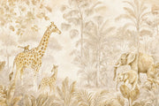Safari Wallpaper Jungle Watercolor Wall Mural design