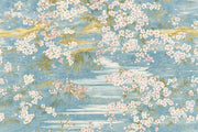 Cherry Blossoms Wallpaper Floral Landscape Watercolor Wall Mural design