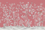 Chinoiserie Wallpaper Pink Removable Floral Wall Decor design