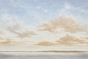 Coastal Landscape Wallpaper Pale Blue Sky Removable Soft Clouds Wall Decor design