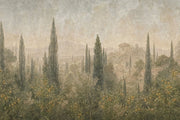 Muted Green Wallpaper Tuscan Landscape Vintage Wall Mural design