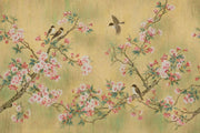 Muted Green Wallpaper Chinoiserie Vintage Wall Mural design