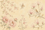 Chinoiserie Wallpaper Floral Birds Removable Wall Decor design