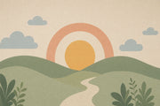 Orange Rainbow Wallpaper Pastel Rainbow Rainbow Removable Wall Decor design